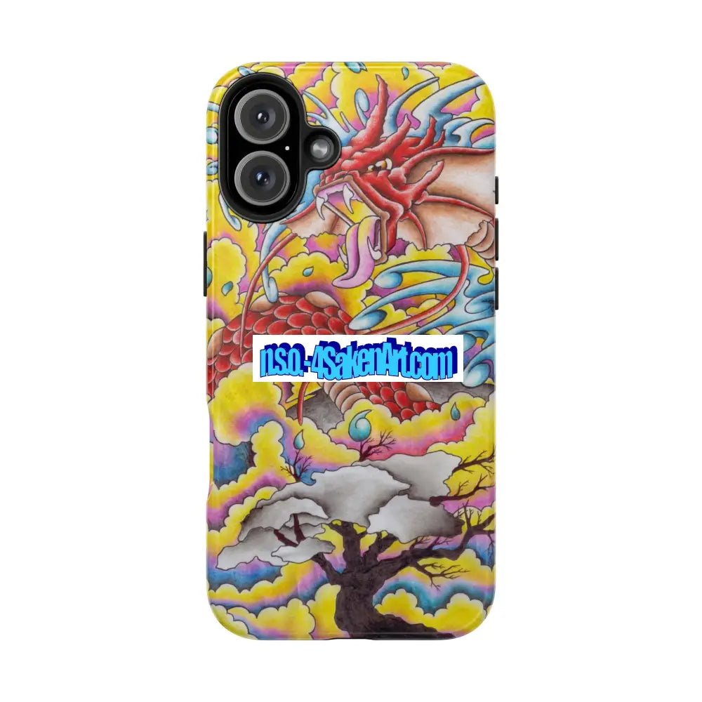 Vibrant Dragon Tough Phone Case Custom Phone Cover Colorful Phone Case Durable Protection Unique Art Case iPhone 16