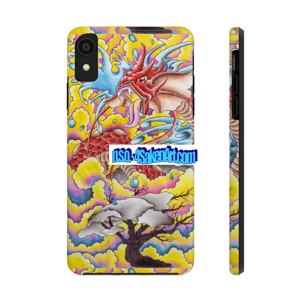 Vibrant Dragon Tough Phone Case Custom Phone Cover Colorful Phone Case Durable Protection Unique Art Case iPhone XR