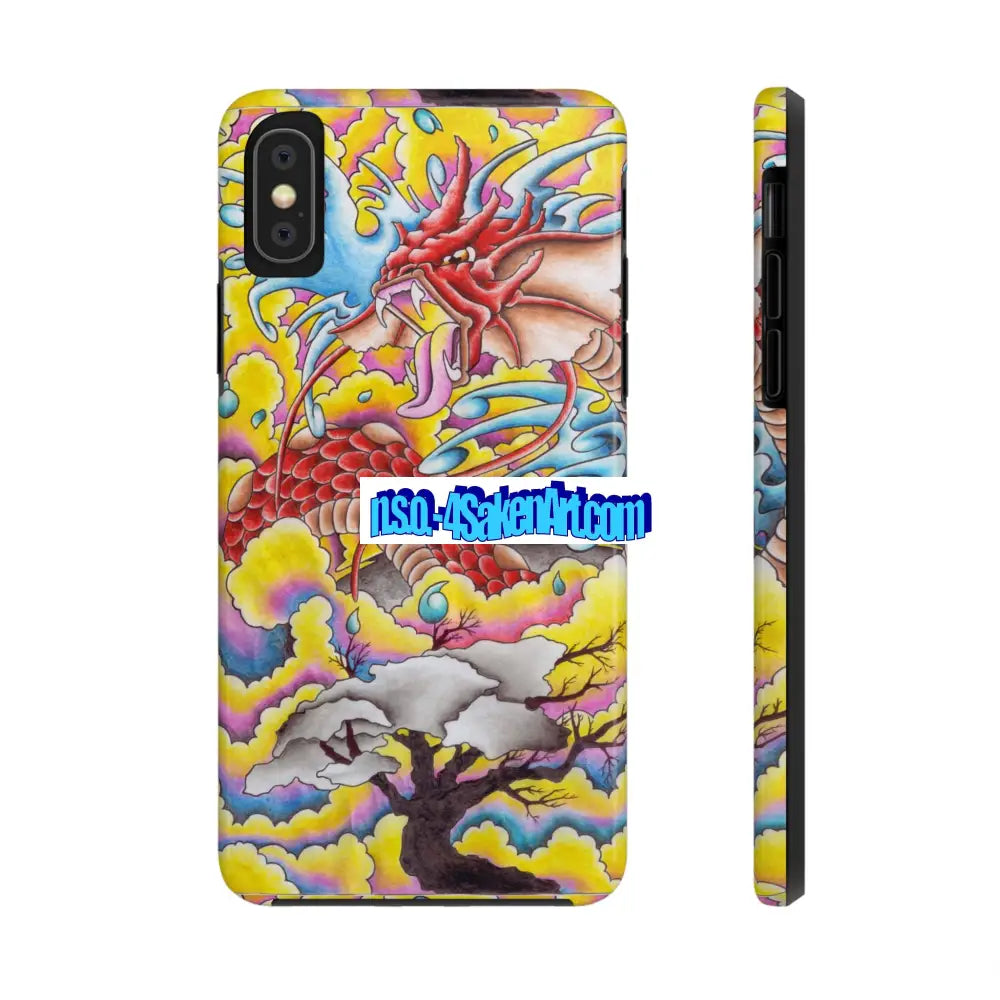 Vibrant Dragon Tough Phone Case Custom Phone Cover Colorful Phone Case Durable Protection Unique Art Case iPhone XS