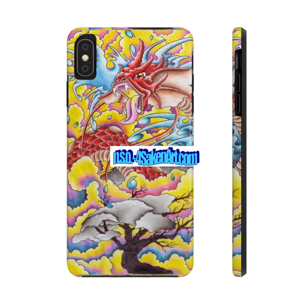 Vibrant Dragon Tough Phone Case Custom Phone Cover Colorful Phone Case Durable Protection Unique Art Case iPhone XS MAX