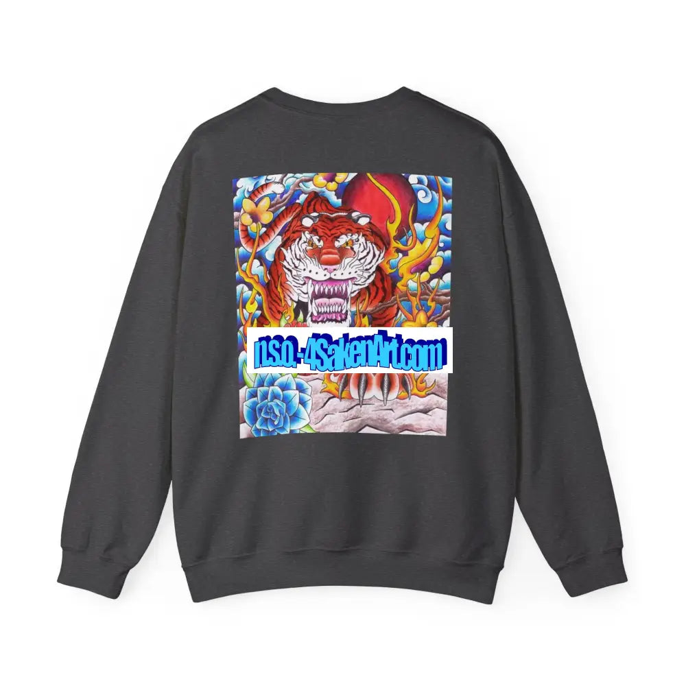 Vibrant Tiger Graphic Crewneck Sweatshirt | Cozy Unisex Pullover Colorful Art Sweatshirt Perfect Gift for Art Lovers
