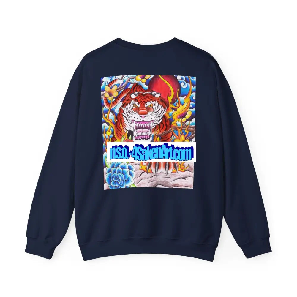 Vibrant Tiger Graphic Crewneck Sweatshirt | Cozy Unisex Pullover Colorful Art Sweatshirt Perfect Gift for Art Lovers