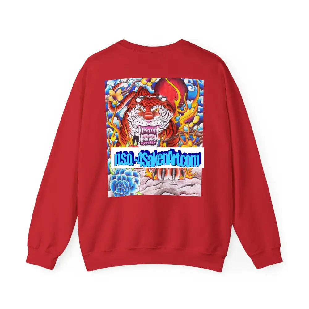 Vibrant Tiger Graphic Crewneck Sweatshirt | Cozy Unisex Pullover Colorful Art Sweatshirt Perfect Gift for Art Lovers