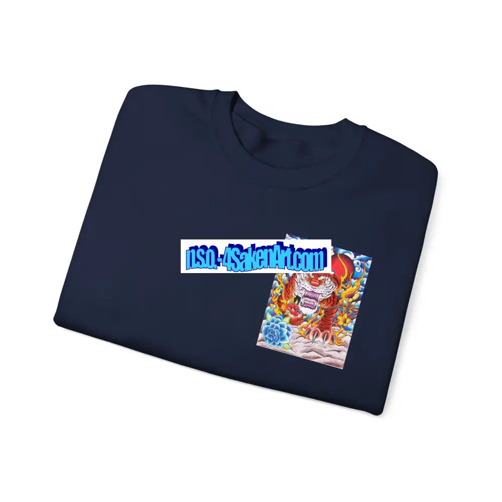 Vibrant Tiger Graphic Crewneck Sweatshirt | Cozy Unisex Pullover Colorful Art Sweatshirt Perfect Gift for Art Lovers