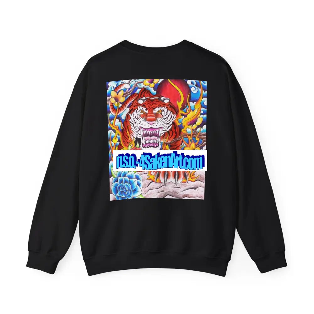 Vibrant Tiger Graphic Crewneck Sweatshirt | Cozy Unisex Pullover Colorful Art Sweatshirt Perfect Gift for Art Lovers