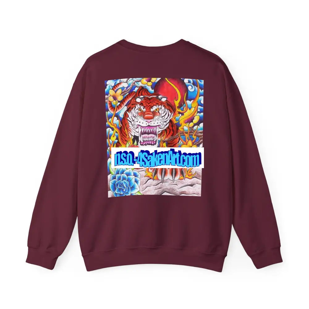 Vibrant Tiger Graphic Crewneck Sweatshirt | Cozy Unisex Pullover Colorful Art Sweatshirt Perfect Gift for Art Lovers
