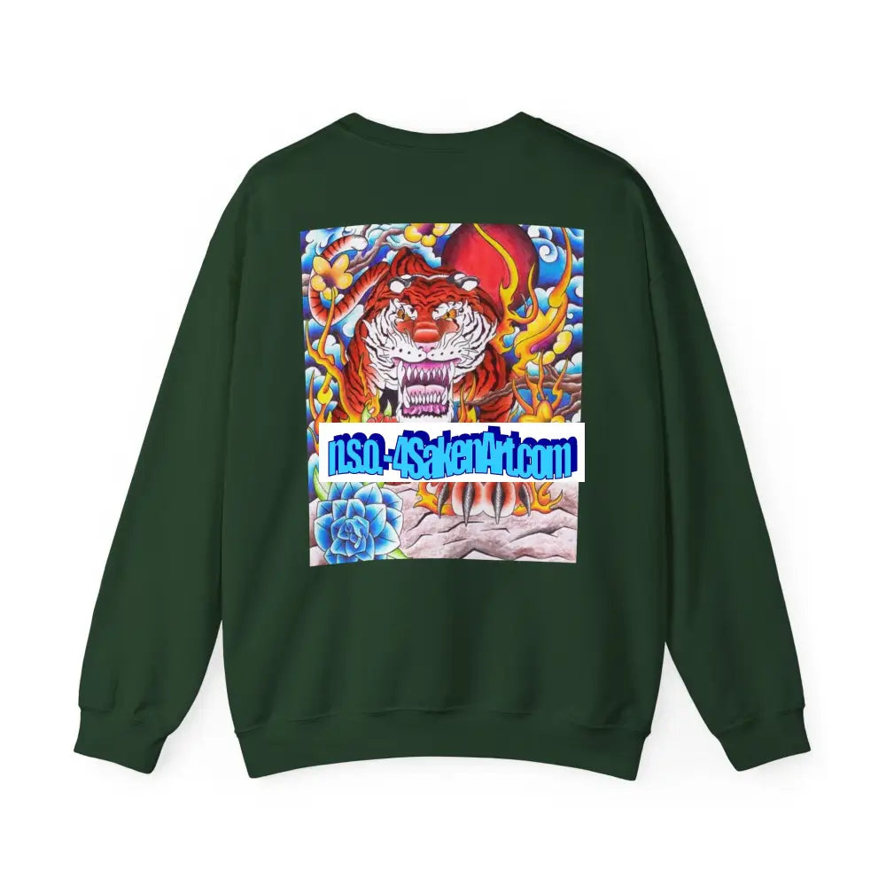 Vibrant Tiger Graphic Crewneck Sweatshirt | Cozy Unisex Pullover Colorful Art Sweatshirt Perfect Gift for Art Lovers