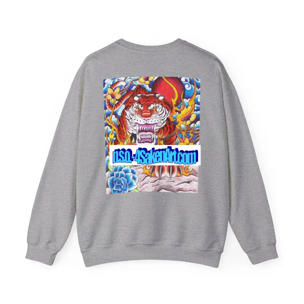 Vibrant Tiger Graphic Crewneck Sweatshirt | Cozy Unisex Pullover Colorful Art Sweatshirt Perfect Gift for Art Lovers