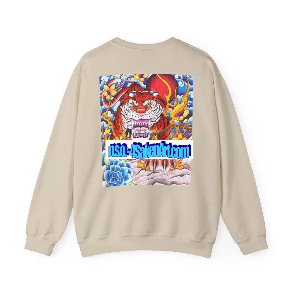 Vibrant Tiger Graphic Crewneck Sweatshirt | Cozy Unisex Pullover Colorful Art Sweatshirt Perfect Gift for Art Lovers