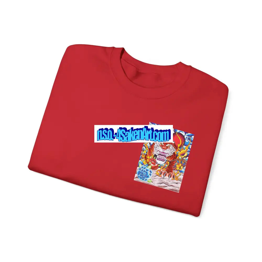 Vibrant Tiger Graphic Crewneck Sweatshirt | Cozy Unisex Pullover Colorful Art Sweatshirt Perfect Gift for Art Lovers