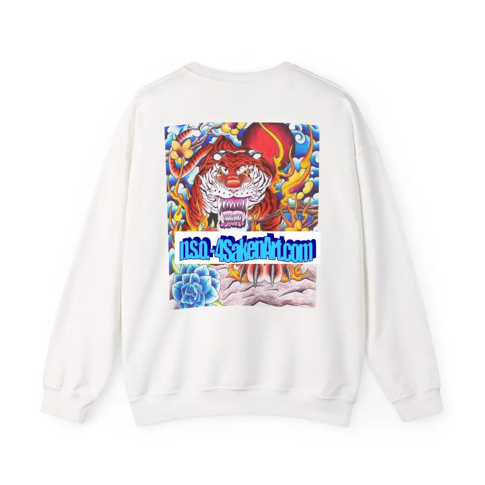 Vibrant Tiger Graphic Crewneck Sweatshirt | Cozy Unisex Pullover Colorful Art Sweatshirt Perfect Gift for Art Lovers