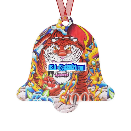 Vibrant Tiger Metal Ornaments Unique Holiday Decor Handcrafted Gifts Christmas Decorations Collectible Art Bell / One