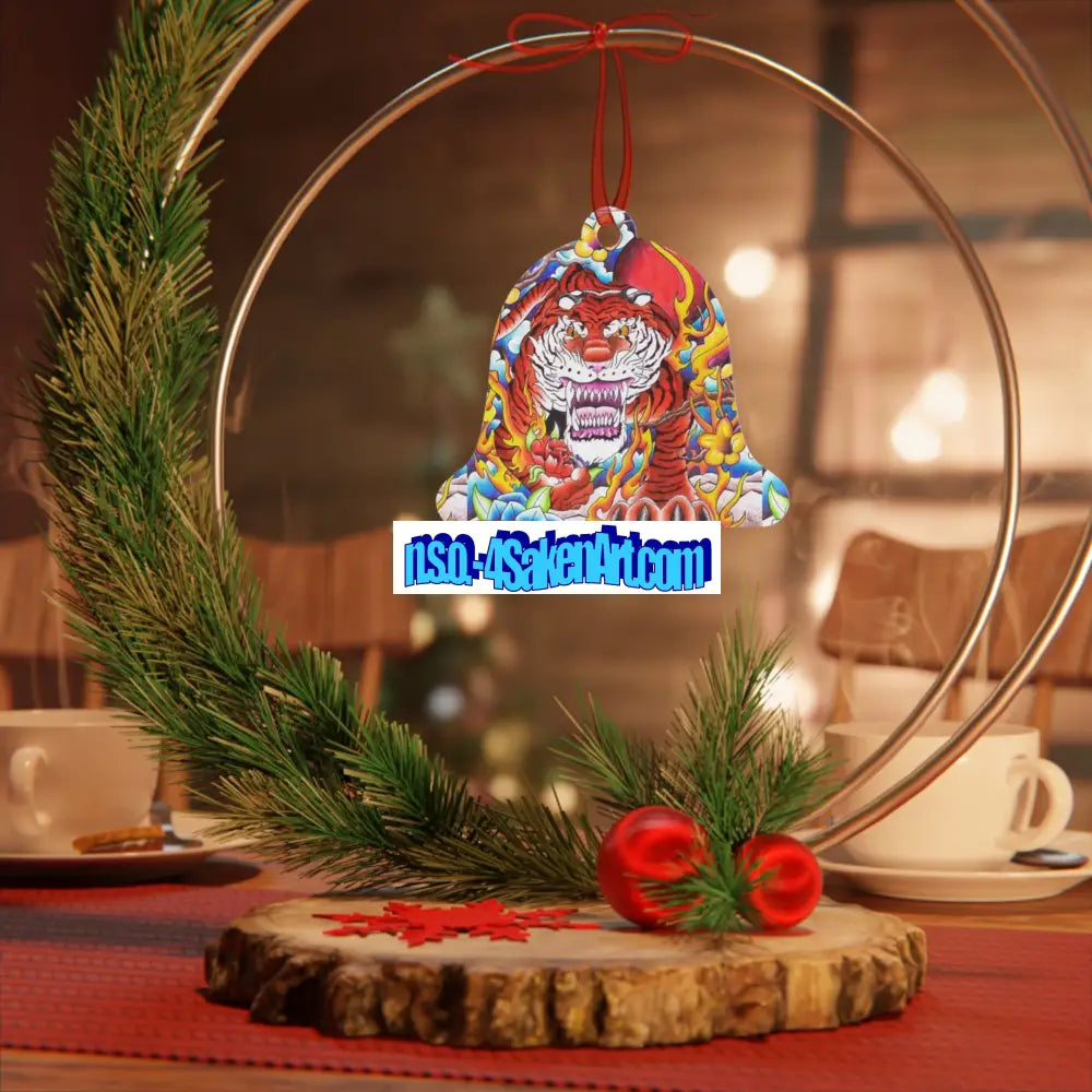 Vibrant Tiger Metal Ornaments Unique Holiday Decor Handcrafted Gifts Christmas Decorations Collectible Art Home Decor