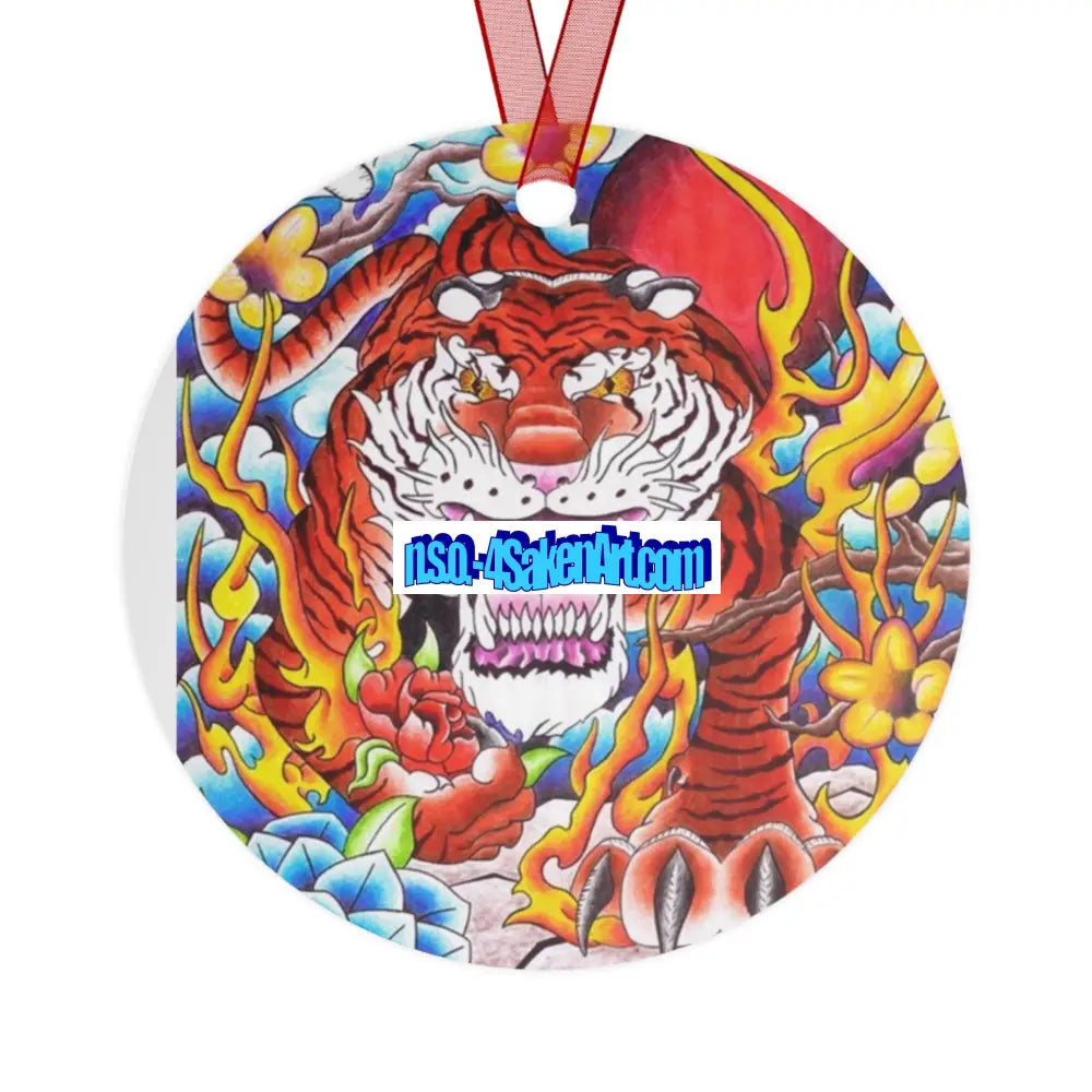 Vibrant Tiger Metal Ornaments Unique Holiday Decor Handcrafted Gifts Christmas Decorations Collectible Art Home Decor