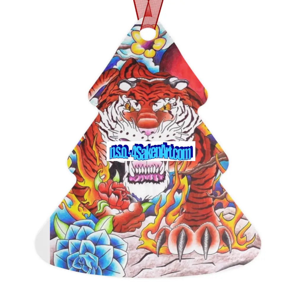 Vibrant Tiger Metal Ornaments Unique Holiday Decor Handcrafted Gifts Christmas Decorations Collectible Art Home Decor