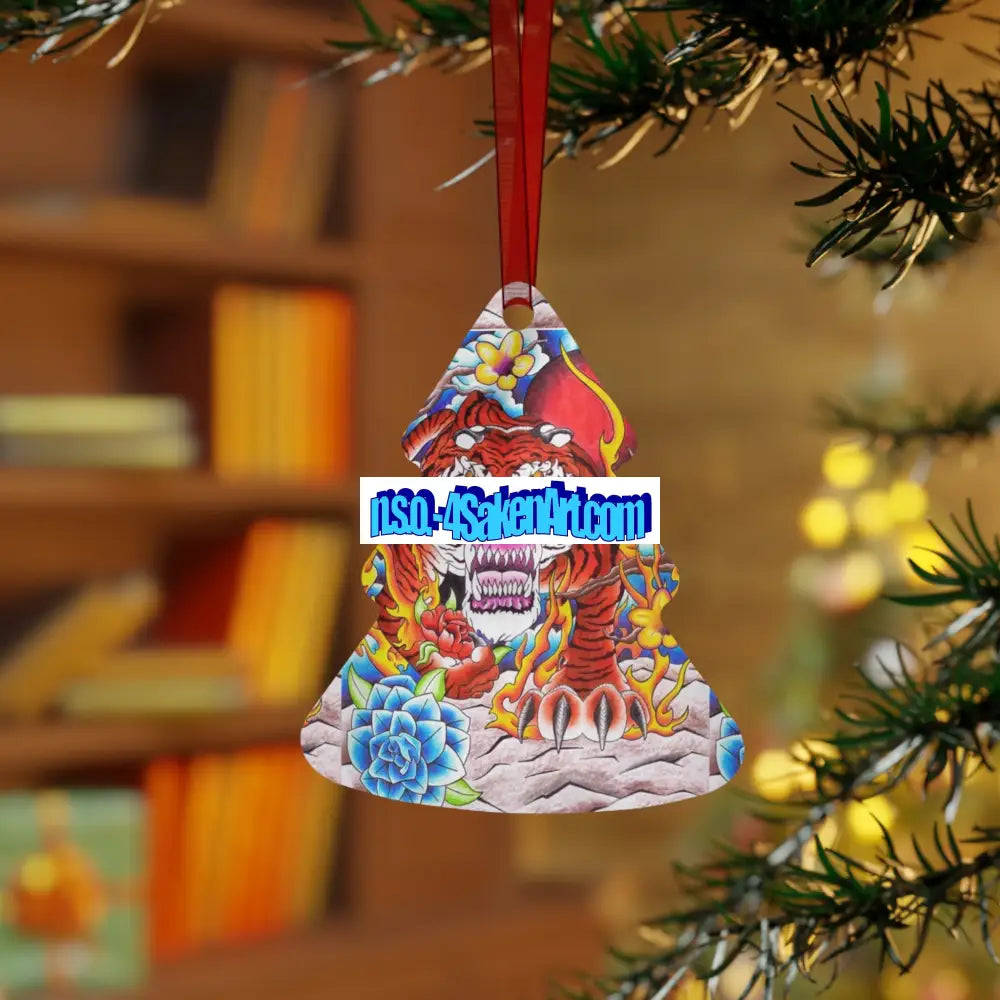 Vibrant Tiger Metal Ornaments Unique Holiday Decor Handcrafted Gifts Christmas Decorations Collectible Art Home Decor