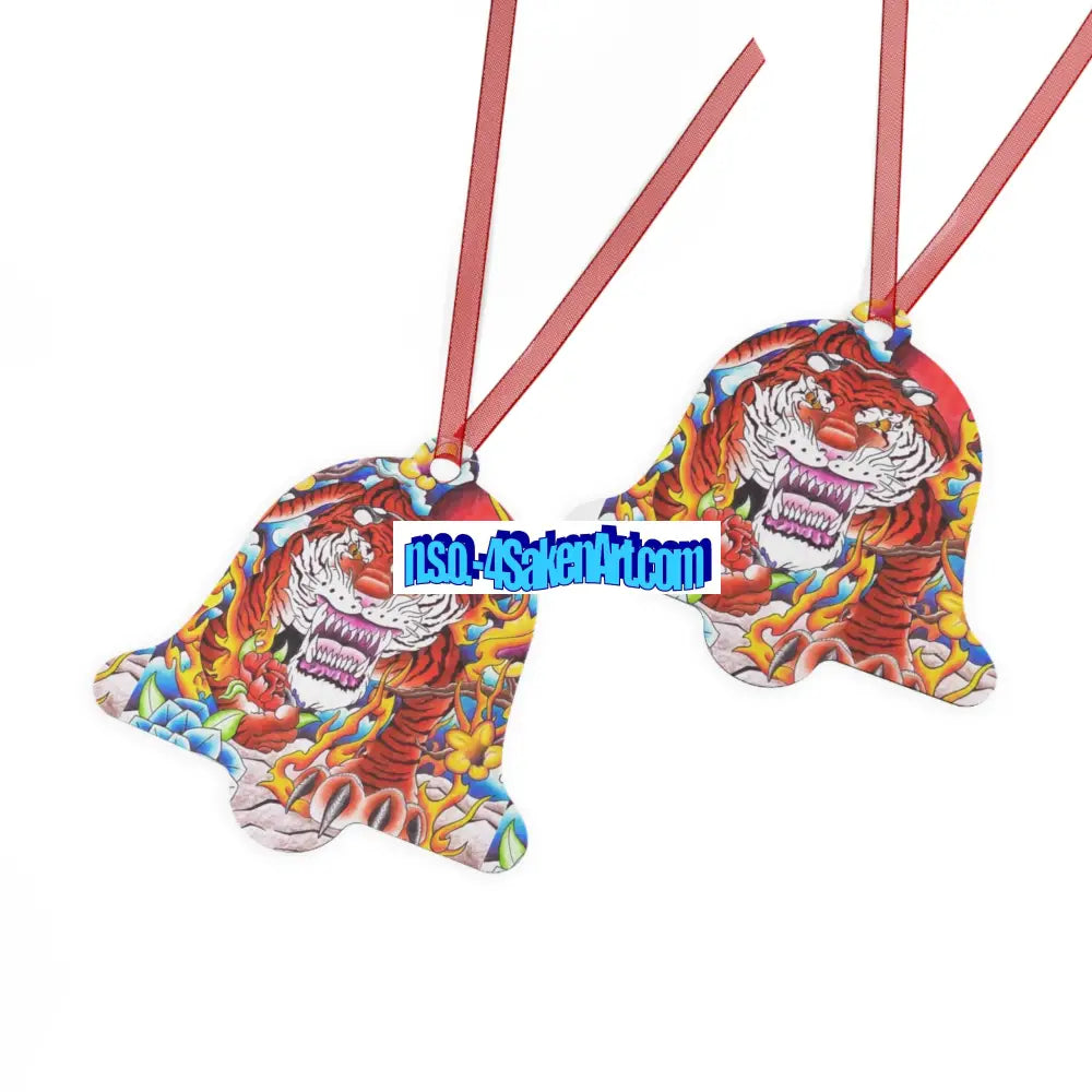 Vibrant Tiger Metal Ornaments Unique Holiday Decor Handcrafted Gifts Christmas Decorations Collectible Art Home Decor