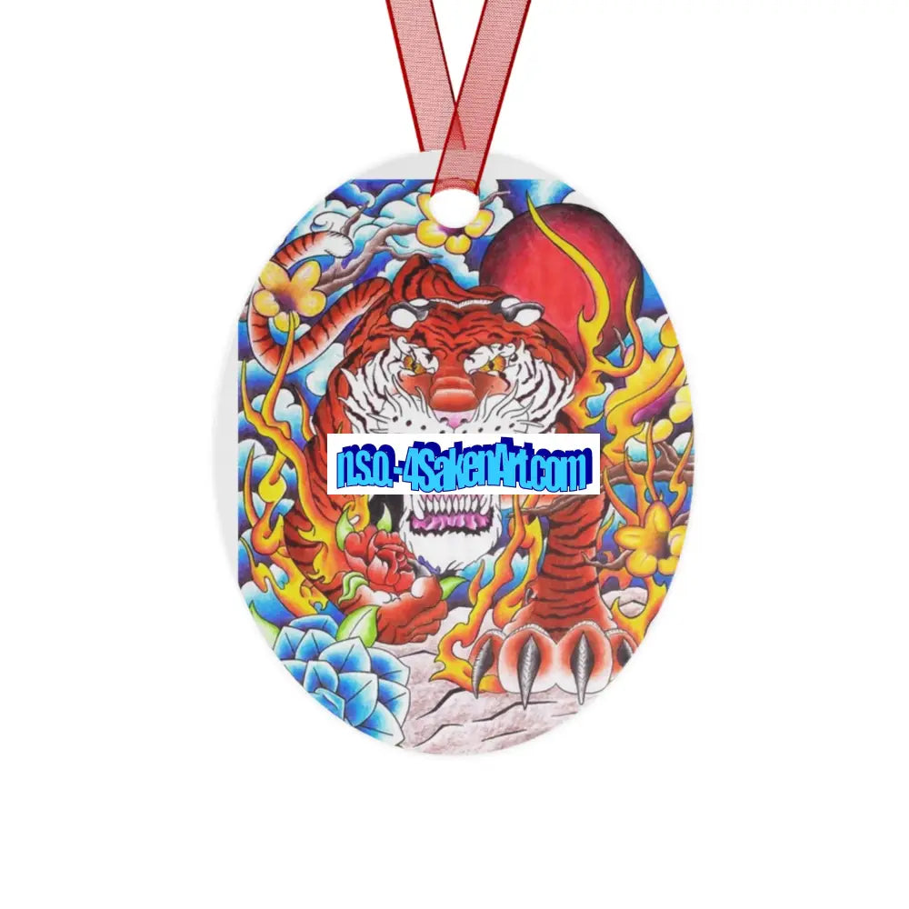 Vibrant Tiger Metal Ornaments Unique Holiday Decor Handcrafted Gifts Christmas Decorations Collectible Art Home Decor