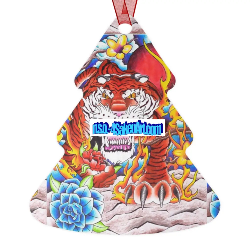 Vibrant Tiger Metal Ornaments Unique Holiday Decor Handcrafted Gifts Christmas Decorations Collectible Art Tree / One